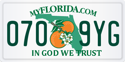 FL license plate 0709YG