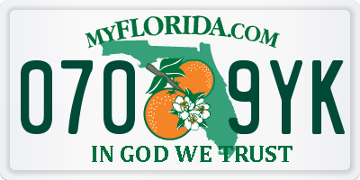 FL license plate 0709YK
