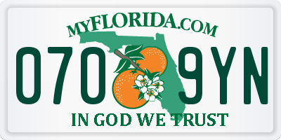FL license plate 0709YN