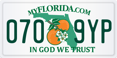 FL license plate 0709YP
