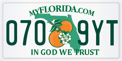 FL license plate 0709YT