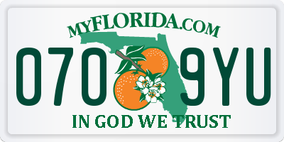 FL license plate 0709YU