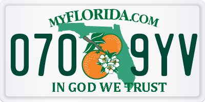 FL license plate 0709YV