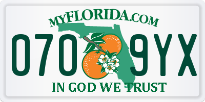 FL license plate 0709YX