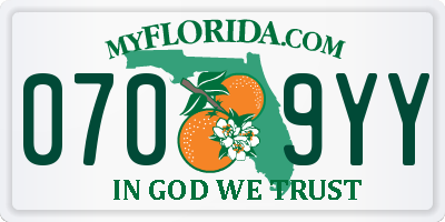 FL license plate 0709YY