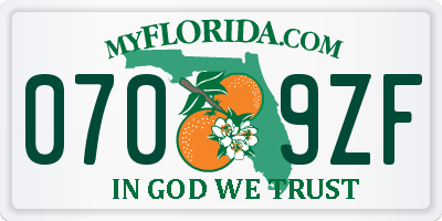 FL license plate 0709ZF