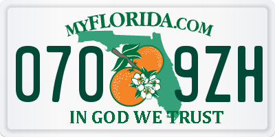 FL license plate 0709ZH