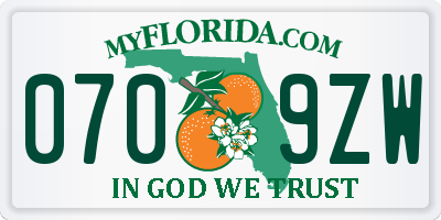 FL license plate 0709ZW