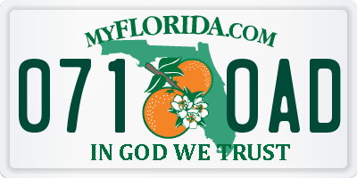 FL license plate 0710AD