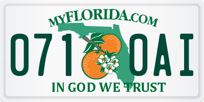 FL license plate 0710AI
