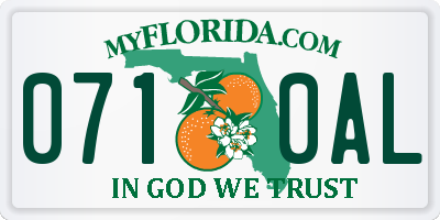 FL license plate 0710AL