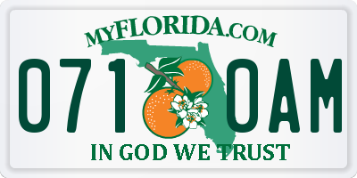 FL license plate 0710AM