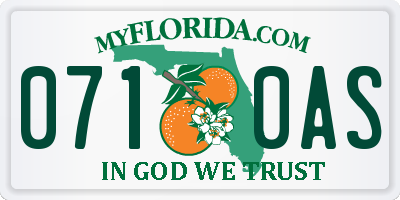 FL license plate 0710AS