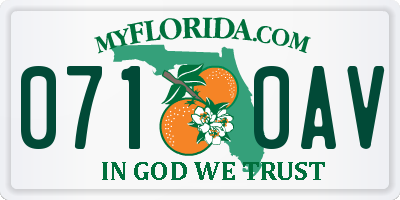 FL license plate 0710AV