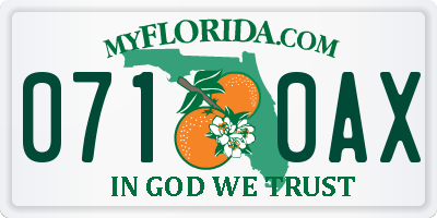 FL license plate 0710AX