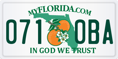 FL license plate 0710BA