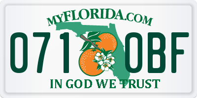 FL license plate 0710BF
