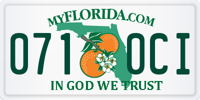 FL license plate 0710CI
