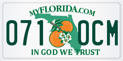 FL license plate 0710CM