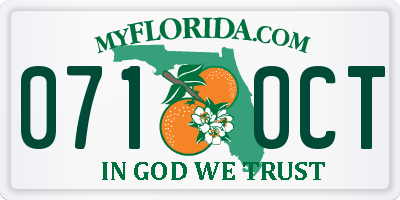 FL license plate 0710CT