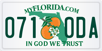 FL license plate 0710DA