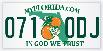 FL license plate 0710DJ