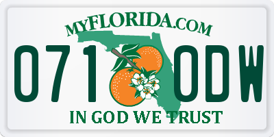 FL license plate 0710DW