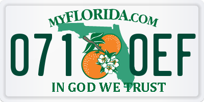 FL license plate 0710EF