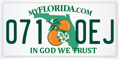 FL license plate 0710EJ