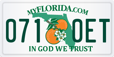 FL license plate 0710ET
