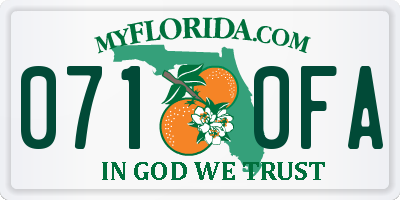 FL license plate 0710FA