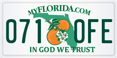 FL license plate 0710FE