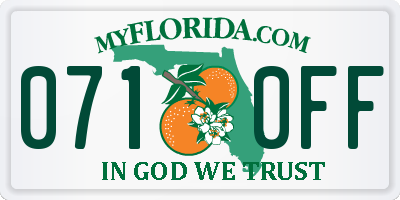 FL license plate 0710FF