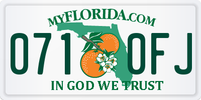 FL license plate 0710FJ