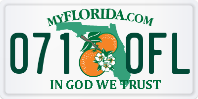 FL license plate 0710FL