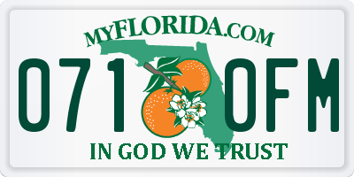 FL license plate 0710FM