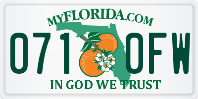 FL license plate 0710FW