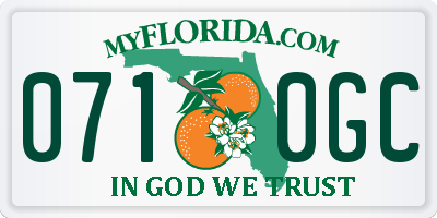 FL license plate 0710GC
