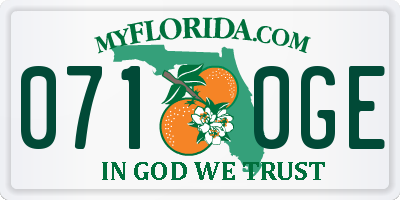 FL license plate 0710GE