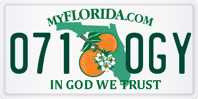 FL license plate 0710GY