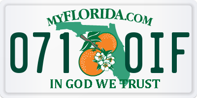 FL license plate 0710IF