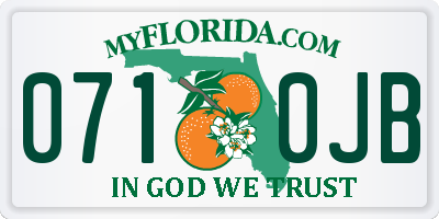 FL license plate 0710JB