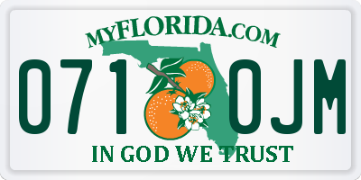 FL license plate 0710JM
