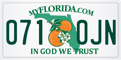 FL license plate 0710JN