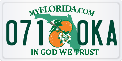 FL license plate 0710KA