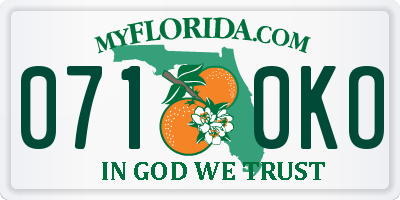 FL license plate 0710KO