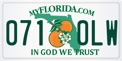 FL license plate 0710LW