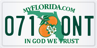 FL license plate 0710NT