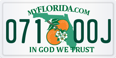 FL license plate 0710OJ