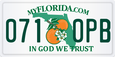 FL license plate 0710PB